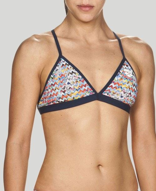 Arena Ethno Zigzag Tie Back Top Grey / Multicolor | 296507-FWG