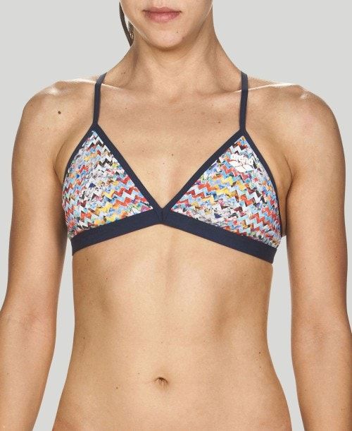 Arena Ethno Zigzag Tie Back Top Grey / Multicolor | 296507-FWG