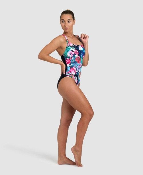 Arena Flower Control Back One Piece Black / Black Multicolor | 674953-XSR