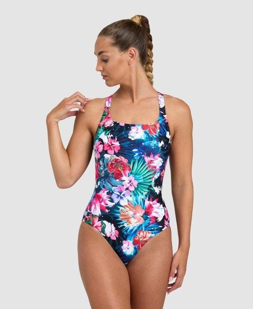 Arena Flower Control Back One Piece Black / Black Multicolor | 674953-XSR