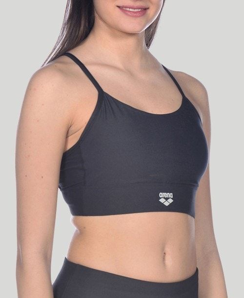 Arena Gym Bra Top Cross Straps Black / Black | 539402-SDT