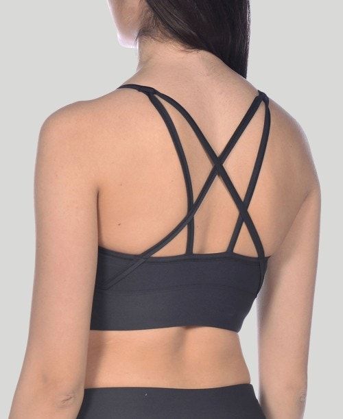 Arena Gym Bra Top Cross Straps Black / Black | 539402-SDT