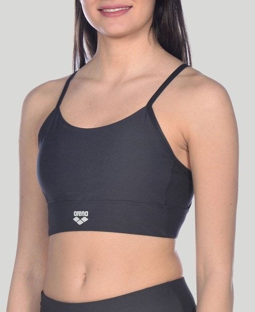 Arena Gym Bra Top Cross Straps Black / Black | 539402-SDT