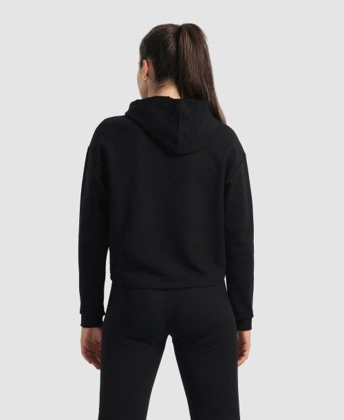 Arena Hooded Fleece Sweatshirt Black | 459603-VFQ