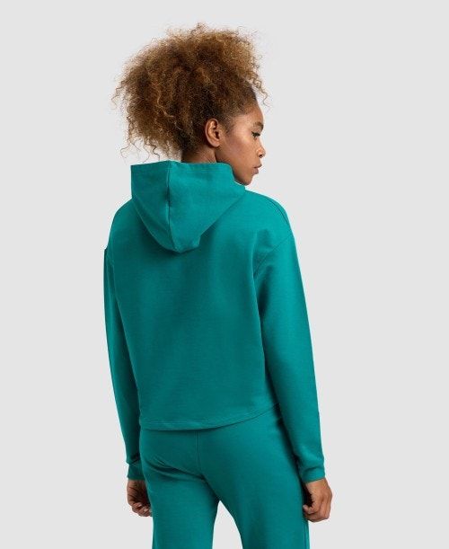 Arena Hooded Fleece Sweatshirt Green | 892701-PKI