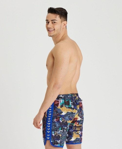 Arena Icons Allover Print Beach Boxer Blue Multicolor / Blue | 436120-YRP