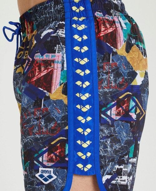 Arena Icons Allover Print Beach Boxer Blue Multicolor / Blue | 436120-YRP