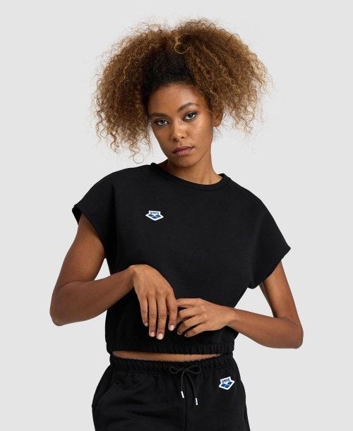 Arena Icons Crop Tee Black | 951703-YSW