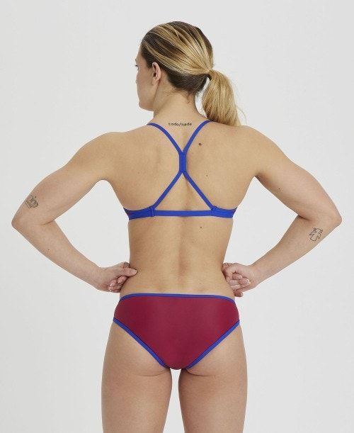 Arena Icons Logo Triangle Top Bikini Burgundy / Blue | 195836-THX