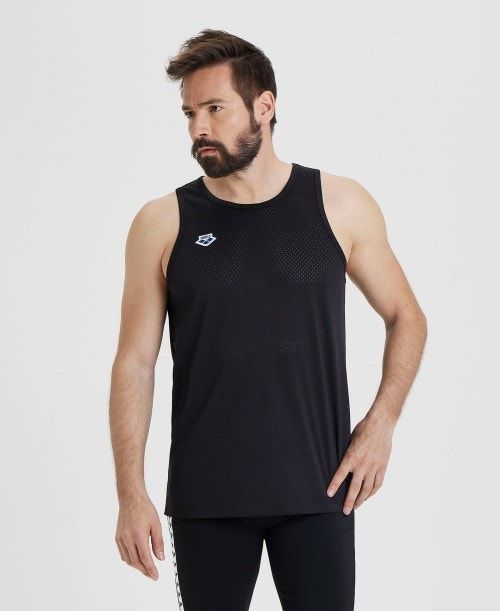 Arena Icons Mesh Tank Top Black / Black | 429815-XPB