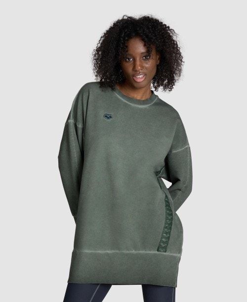 Arena Icons Oversized Crewneck Olive | 731650-WTK