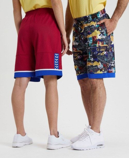 Arena Icons Reversible Bermuda Short Burgundy / Blue / Multicolor | 239570-MVA