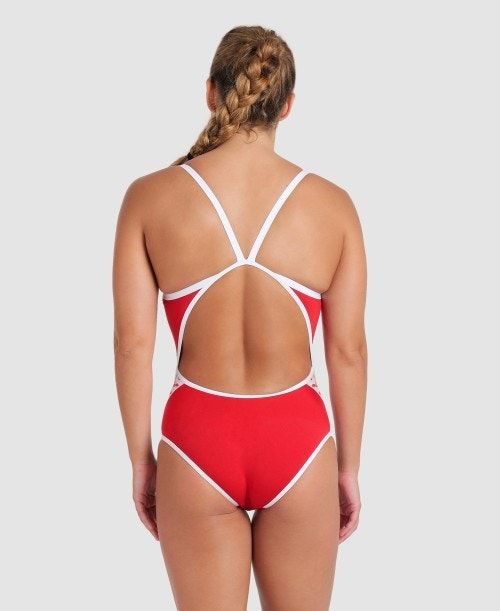 Arena Icons Super Fly Back Solid One Piece Red / White | 194857-JVS