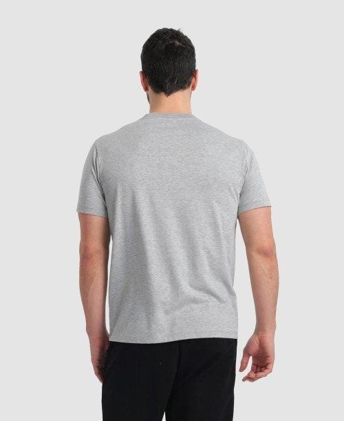 Arena Logo Cotton T-shirt Grey | 970483-GVY