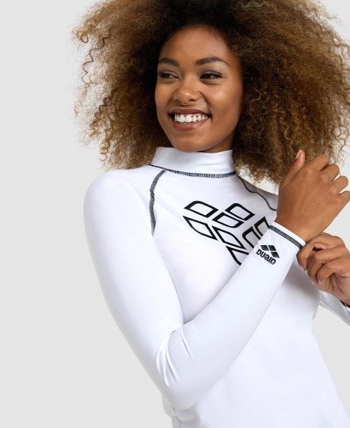 Arena Long Sleeve Rash Guard White / Black | 986357-KSQ