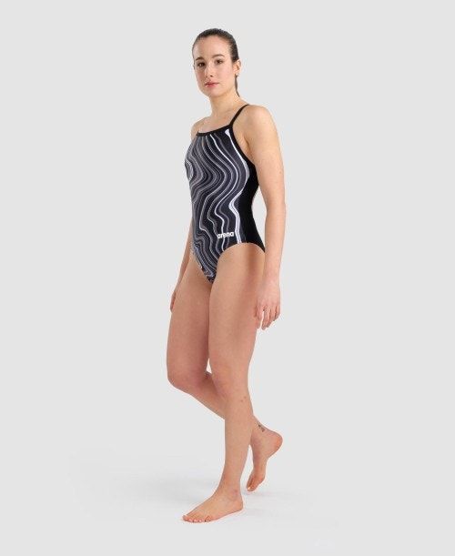 Arena Marbled Lightdrop Back One Piece Multicolor | 815347-VXM