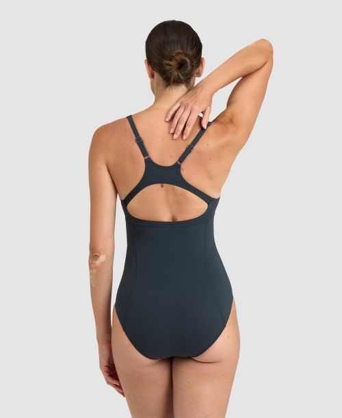 Arena Marina Eye Back One Piece Grey / Light Blue | 423960-UAJ