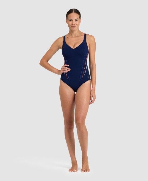 Arena Marina Eye Back One Piece Navy / Light Blue | 506193-BNR