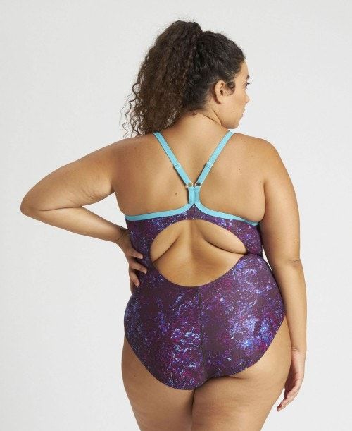 Arena Mountains Texture Light Drop Back One Piece Plus Multicolor | 612980-VDR