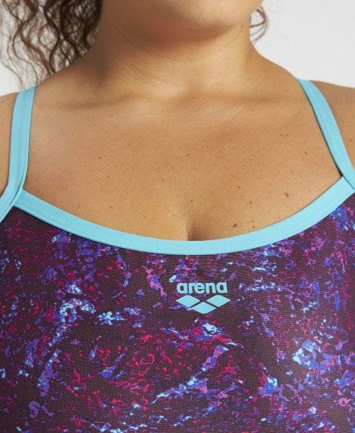 Arena Mountains Texture Light Drop Back One Piece Plus Multicolor | 612980-VDR