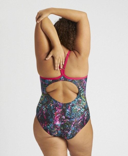 Arena Mountains Texture Light Drop Back One Piece Plus Rose / Multicolor | 457162-CGY