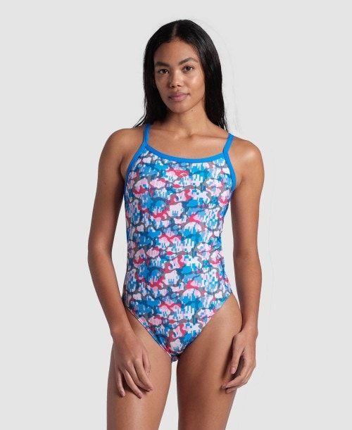 Arena Multi Camo Challenge Back Swimsuit Multicolor Camo | 381460-MPZ