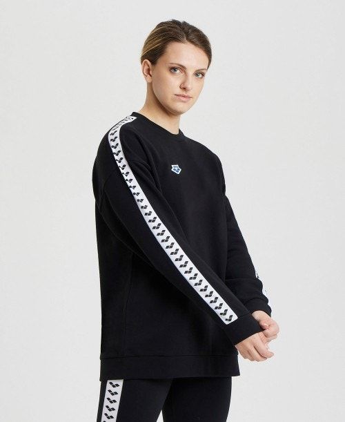 Arena Oversized Team Sweatshirt Black / White / Black | 826394-PNX