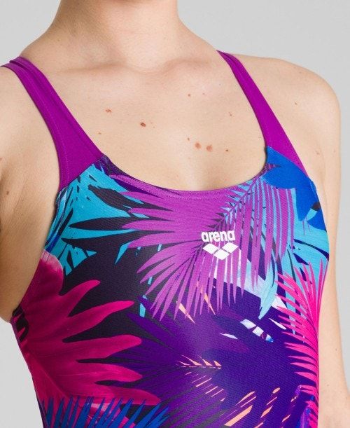 Arena Palm Print Swim Pro Back One Piece Multicolor | 845791-LOY