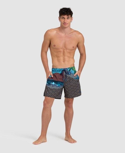 Arena Placed Beach Boxer Blue | 781463-RJZ