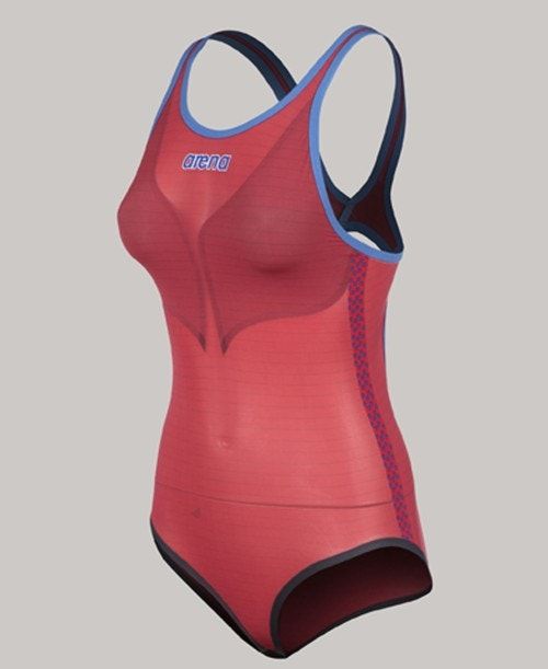 Arena Powerskin Carbon Duo Top - Open Back Navy / Red / White | 309526-MRP