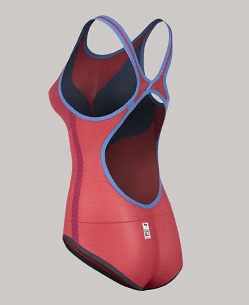 Arena Powerskin Carbon Duo Top - Open Back Navy / Red / White | 309526-MRP