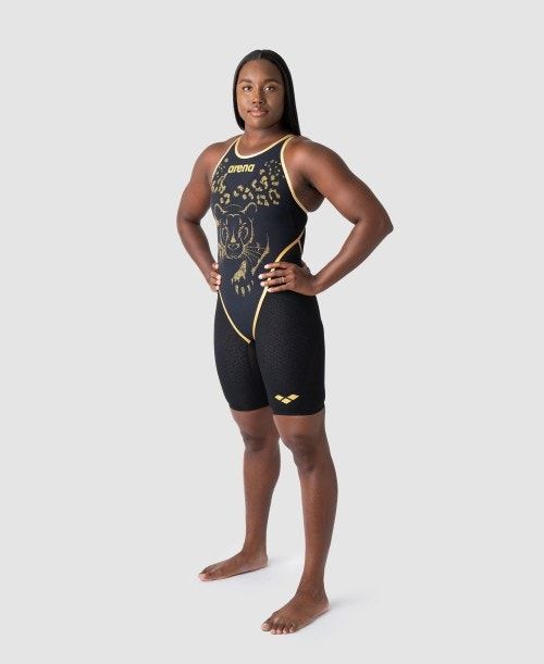 Arena Powerskin Carbon Glide Limited Edition Simone Manuel Closed Back Dark Grey | 462931-XHJ