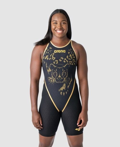 Arena Powerskin Carbon Glide Limited Edition Simone Manuel Closed Back Dark Grey | 462931-XHJ