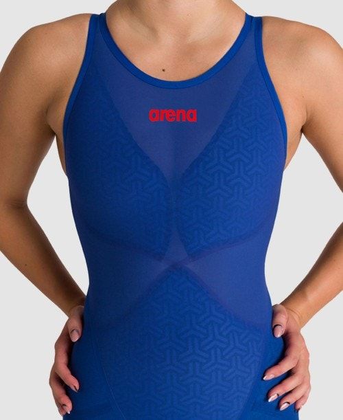 Arena Powerskin Carbon Glide Open Back Blue | 418652-QNI