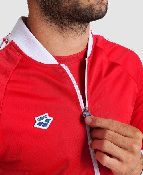 Arena Relax Iv Team Full-zip Jacket Red / White / Red | 084376-CKR