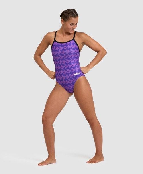 Arena Ride The Wave Light Drop Back One Piece Black / Purple | 657281-REQ