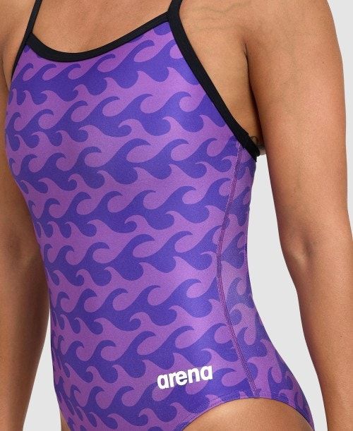 Arena Ride The Wave Light Drop Back One Piece Black / Purple | 657281-REQ