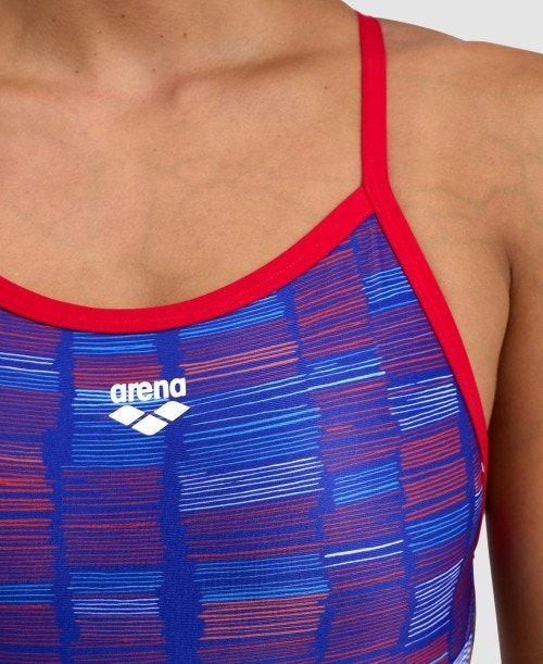 Arena Slow Motion Xcross Back One Piece Red / Blue Multicolor | 597836-GJP