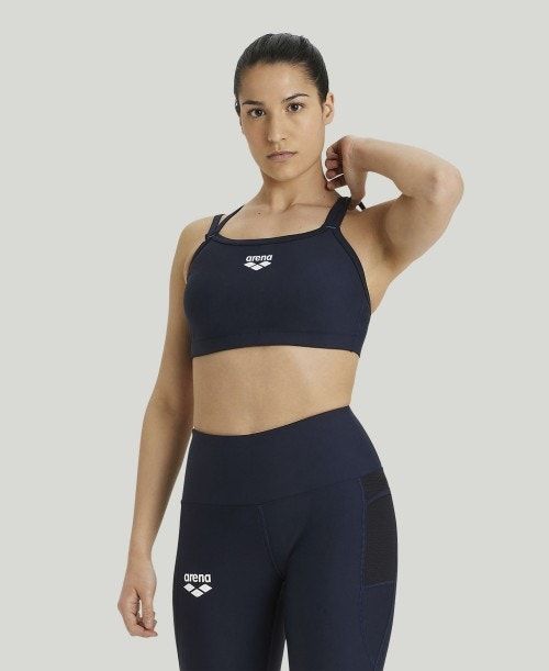 Arena Solid Bra Top Navy | 675830-LVM