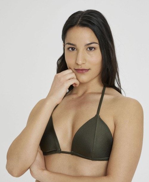 Arena Solid Triangle Bikini Dark Olive | 691247-BIR