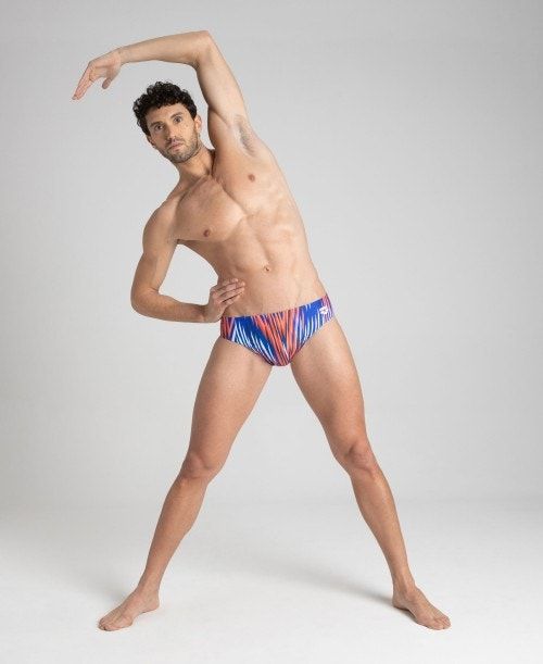 Arena Speed Stripes Brief Navy / Multicolor Red | 569307-HUI