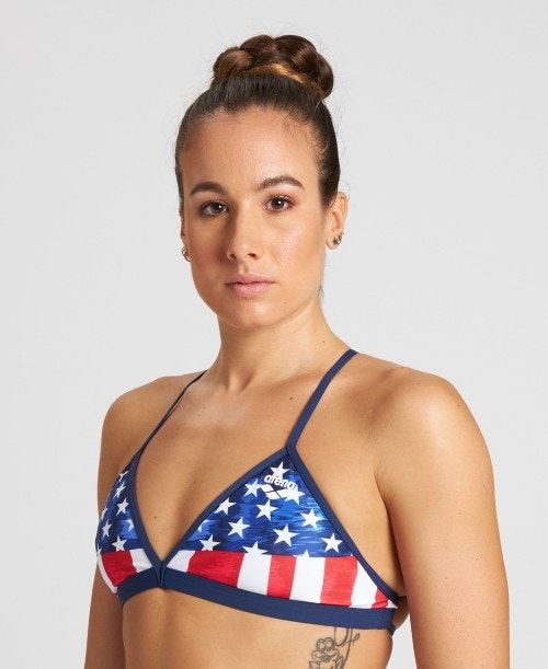 Arena Stars And Stripes Tie Back Top Navy / Multicolor | 869471-YLQ