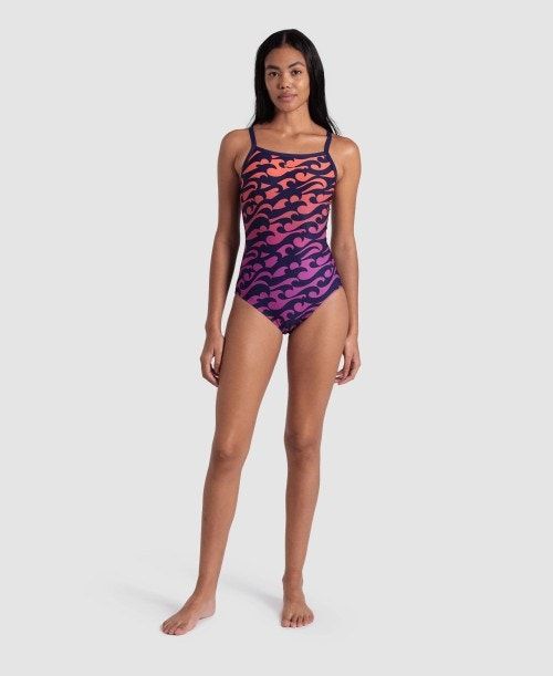 Arena Surfs Up Light Drop Back Swimsuit Multicolor | 327059-GML