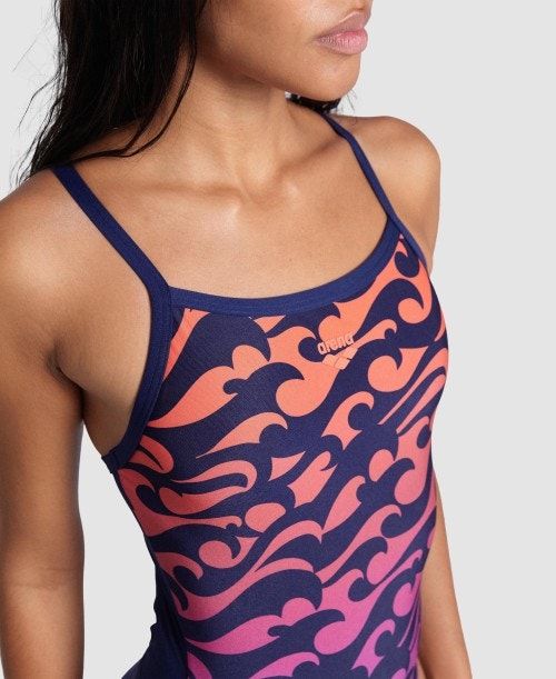 Arena Surfs Up Light Drop Back Swimsuit Multicolor | 327059-GML