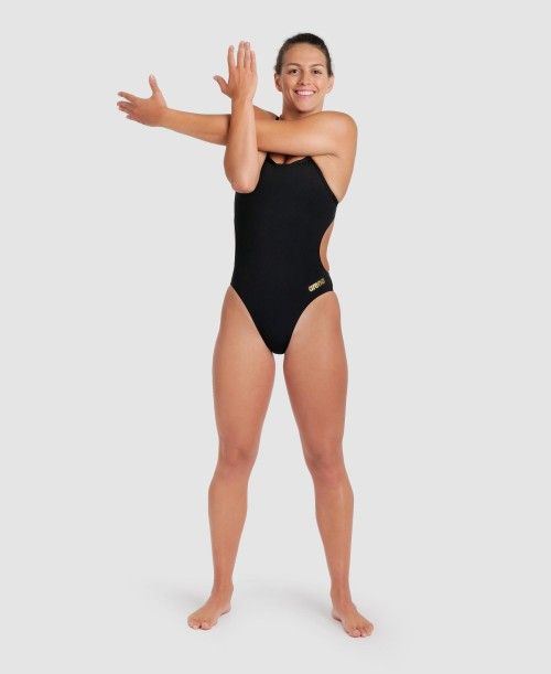 Arena Team Challenge Back One Piece Black / Gold | 784012-MJH