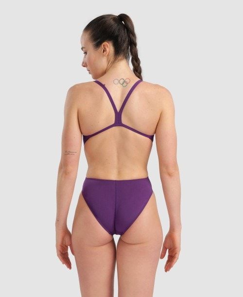 Arena Team Challenge Back One Piece Purple / White | 817693-HXL