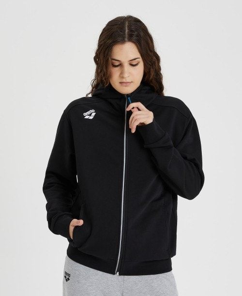 Arena Team Hooded Jacket Panel Black | 923874-STQ