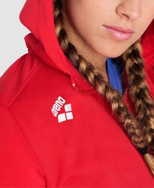 Arena Team Hooded Jacket Panel Red | 048532-RXH