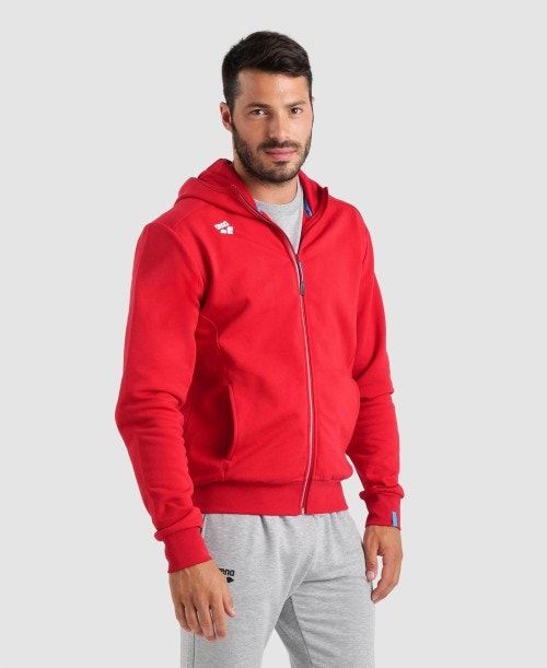 Arena Team Hooded Jacket Panel Red | 861940-DGM