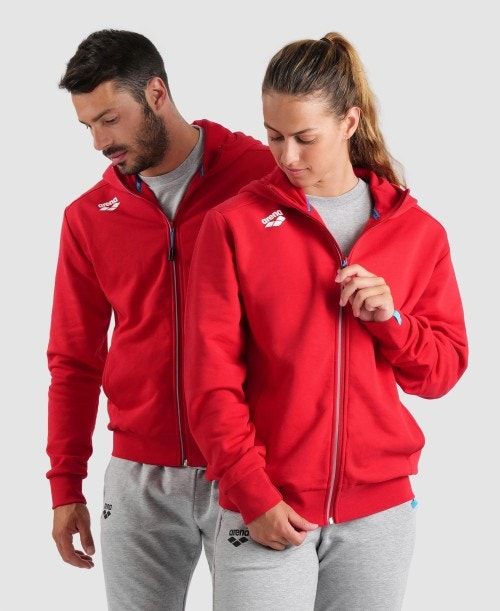 Arena Team Hooded Jacket Panel Red | 861940-DGM